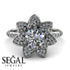 Lotus Diamond Flower Engagement Ring - Princess Lotus no. 3